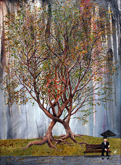 Man Waiting (Art Print on Metal)